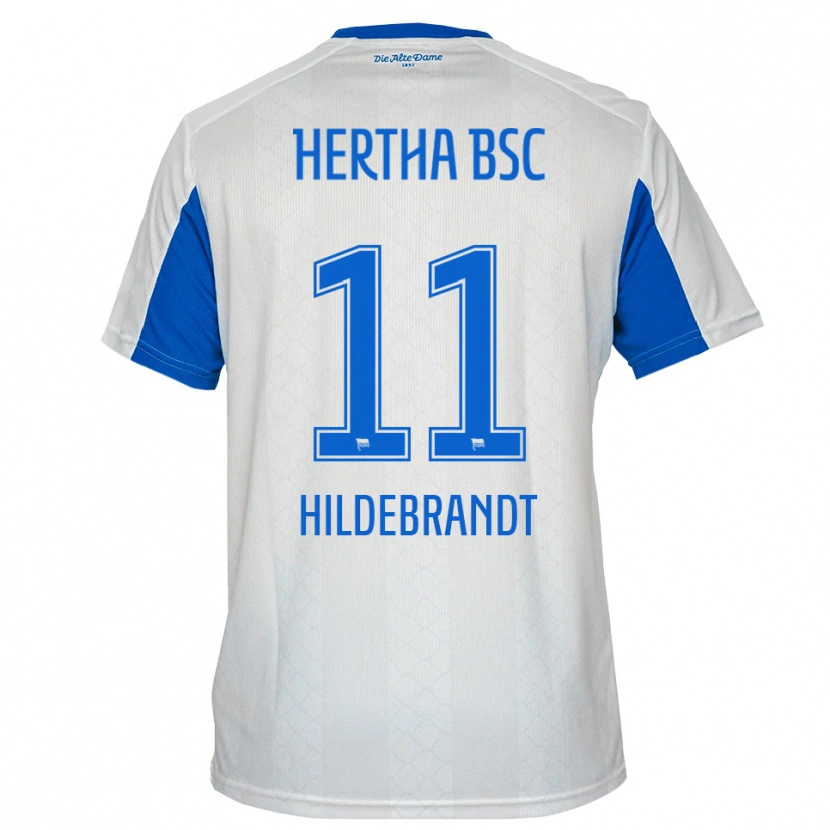 Danxen Dětské Niklas Hildebrandt #11 Bílá Modrá Daleko Hráčské Dresy 2025/26 Dres