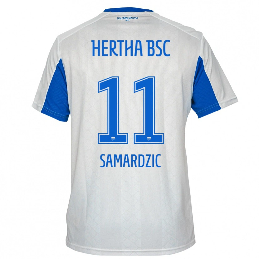 Danxen Dětské Tadija Samardzic #11 Bílá Modrá Daleko Hráčské Dresy 2025/26 Dres