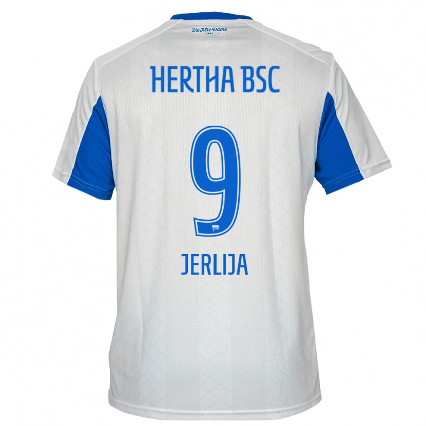 Danxen Dětské Leotrim Jerlija #9 Bílá Modrá Daleko Hráčské Dresy 2025/26 Dres