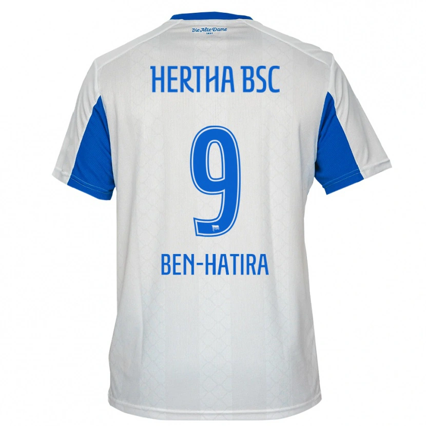 Danxen Dětské Aslam Ben-Hatira #9 Bílá Modrá Daleko Hráčské Dresy 2025/26 Dres