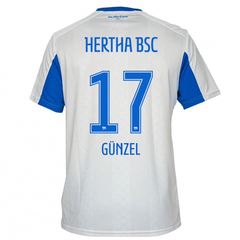 Danxen Dětské Maximilian Günzel #17 Bílá Modrá Daleko Hráčské Dresy 2025/26 Dres