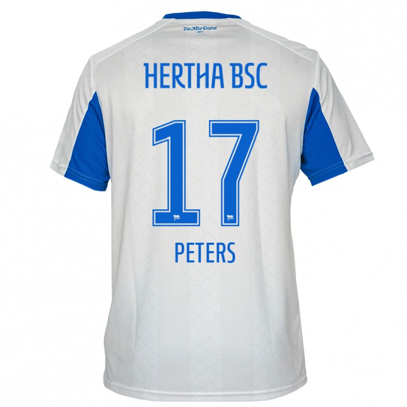 Danxen Dětské Laura Peters #17 Bílá Modrá Daleko Hráčské Dresy 2025/26 Dres