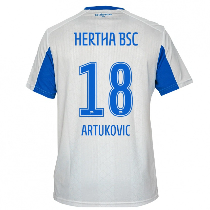 Danxen Dětské Ardian Artukovic #18 Bílá Modrá Daleko Hráčské Dresy 2025/26 Dres