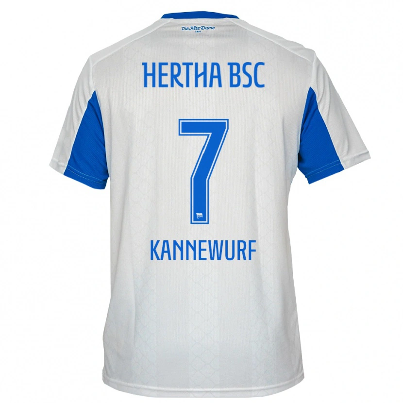 Danxen Dětské Liam Kannewurf #7 Bílá Modrá Daleko Hráčské Dresy 2025/26 Dres