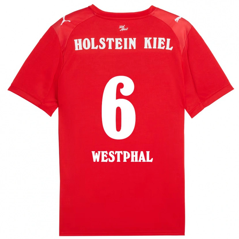 Danxen Dětské Henrik Westphal #6 Červená Modrá Daleko Hráčské Dresy 2025/26 Dres