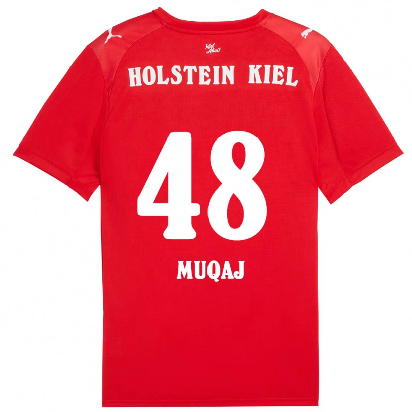 Danxen Dětské Hamza Muqaj #48 Červená Modrá Daleko Hráčské Dresy 2025/26 Dres