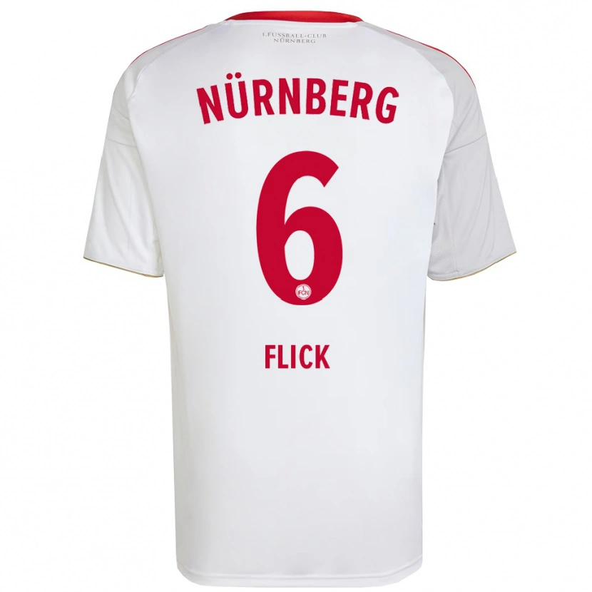 Danxen Dětské Florian Flick #6 Bílá Červená Daleko Hráčské Dresy 2025/26 Dres