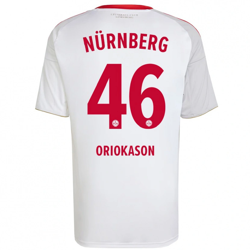 Danxen Dětské Emmanuel Oriokason #46 Bílá Červená Daleko Hráčské Dresy 2025/26 Dres