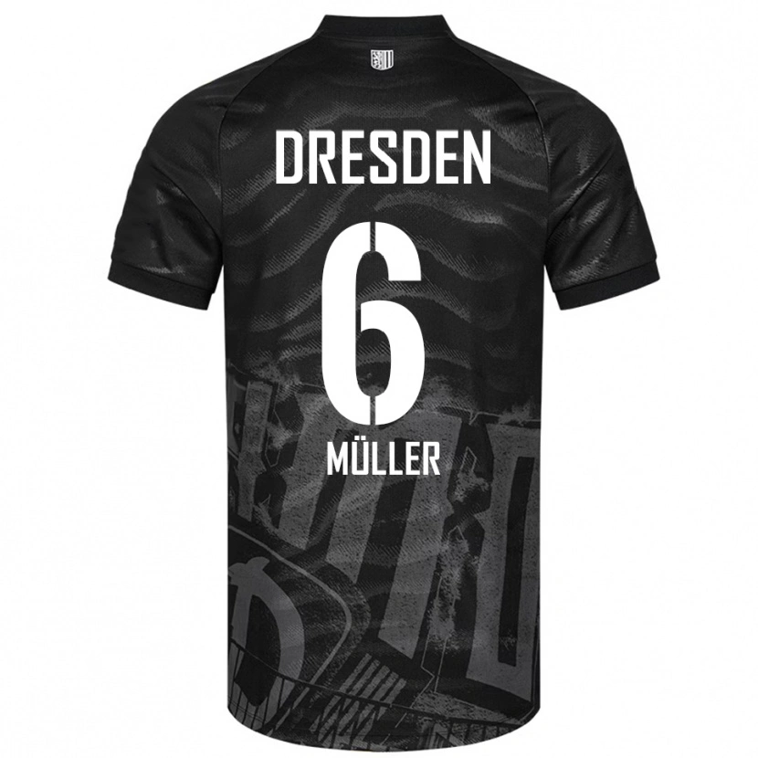 Danxen Dětské Friedrich Müller #6 Černá Šedá Daleko Hráčské Dresy 2025/26 Dres