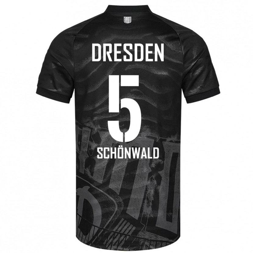 Danxen Dětské Laurin Schönwald #5 Černá Šedá Daleko Hráčské Dresy 2025/26 Dres