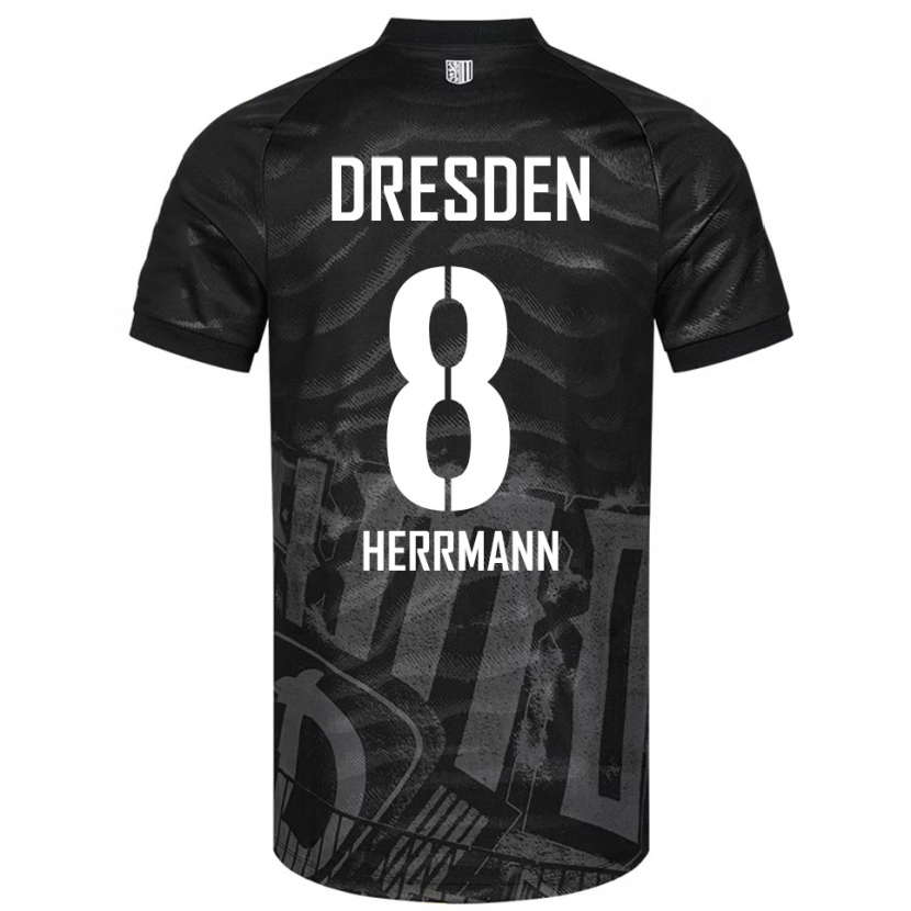 Danxen Dětské Luca Herrmann #8 Černá Šedá Daleko Hráčské Dresy 2025/26 Dres