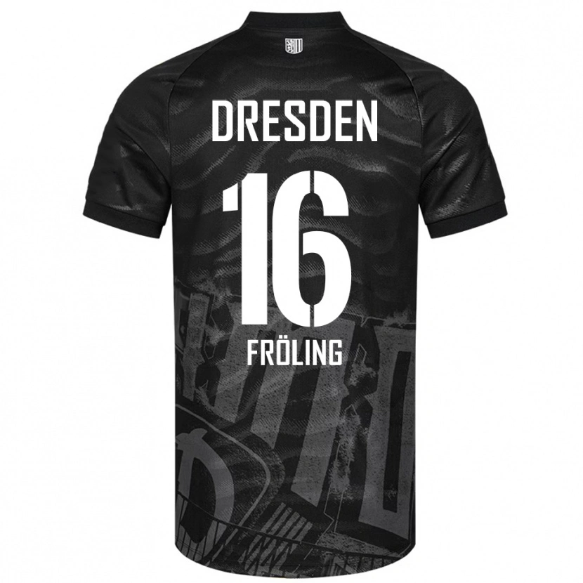 Danxen Dětské Nils Fröling #16 Černá Šedá Daleko Hráčské Dresy 2025/26 Dres