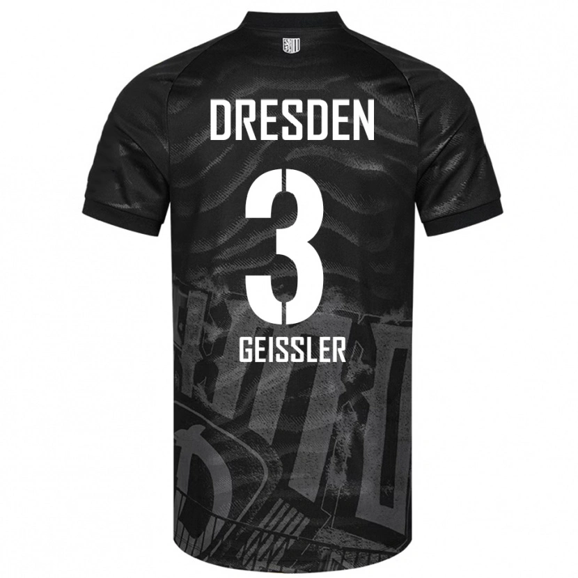 Danxen Dětské Jonathan Geißler #3 Černá Šedá Daleko Hráčské Dresy 2025/26 Dres