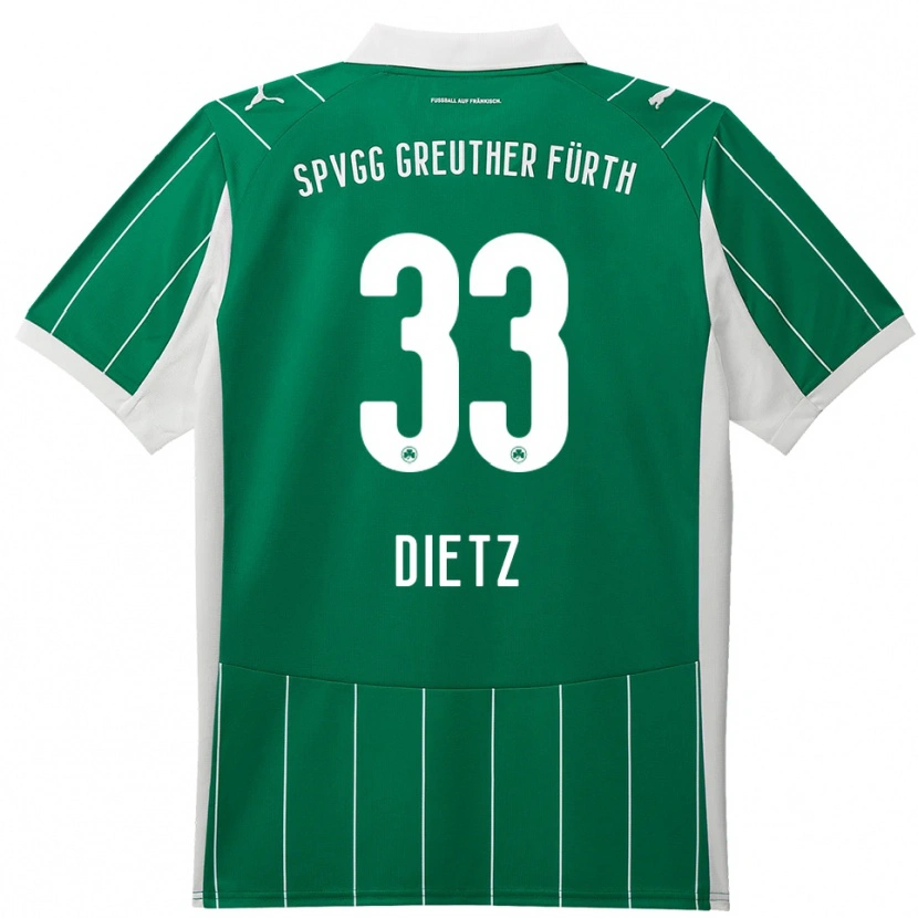 Danxen Dětské Maximilian Dietz #33 Zelená Bílá Daleko Hráčské Dresy 2025/26 Dres