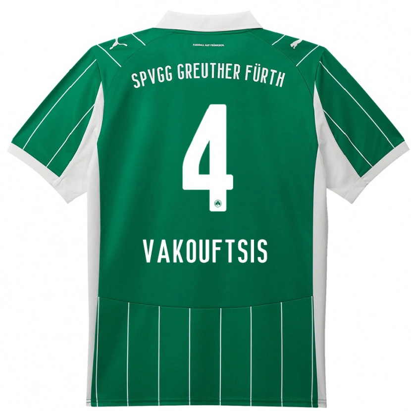 Danxen Dětské Nikolaos Vakouftsis #4 Zelená Bílá Daleko Hráčské Dresy 2025/26 Dres