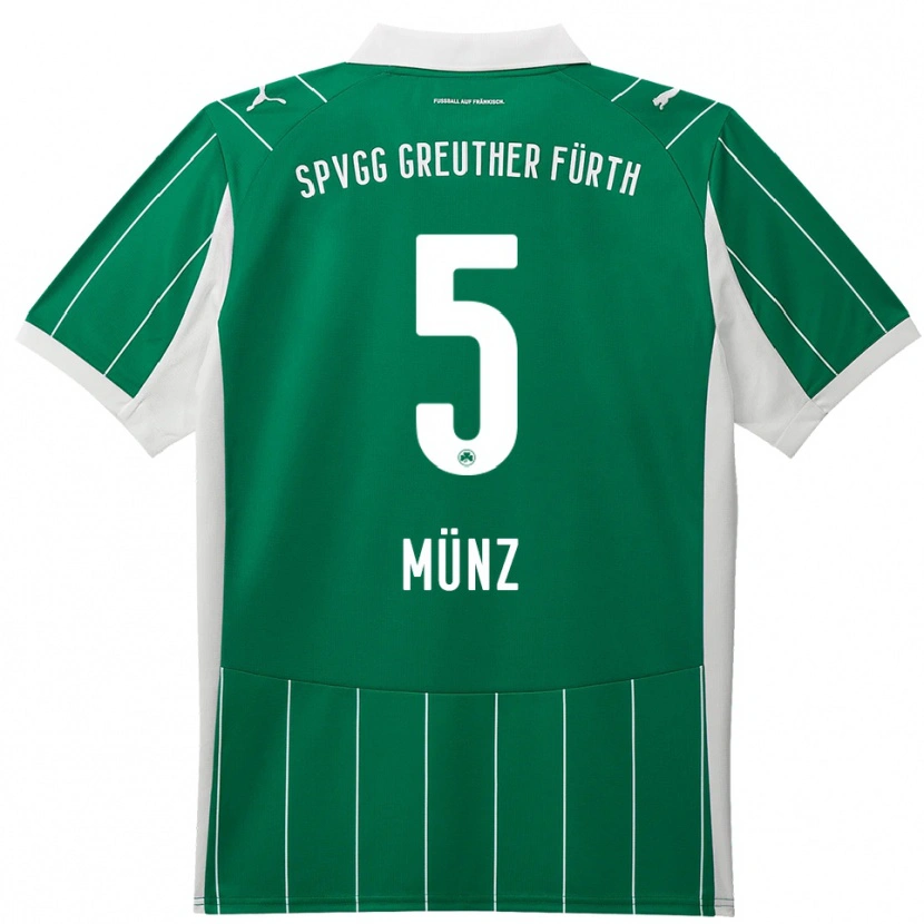 Danxen Dětské Reno Münz #5 Zelená Bílá Daleko Hráčské Dresy 2025/26 Dres