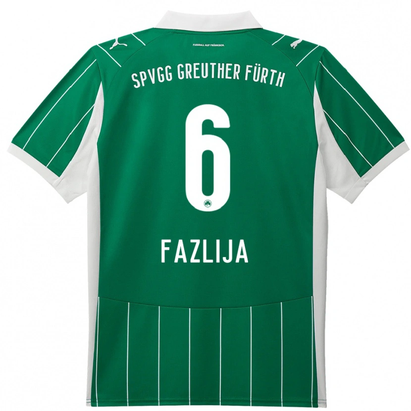 Danxen Dětské Arjanit Fazlija #6 Zelená Bílá Daleko Hráčské Dresy 2025/26 Dres