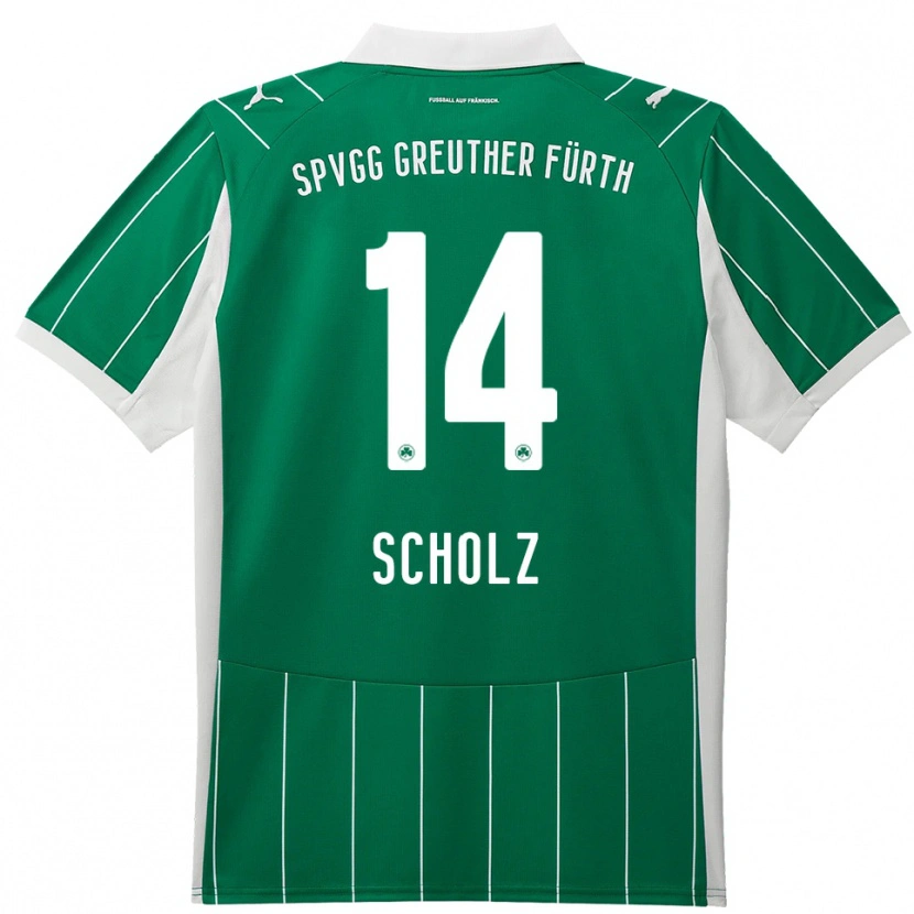 Danxen Dětské Yannick Scholz #14 Zelená Bílá Daleko Hráčské Dresy 2025/26 Dres