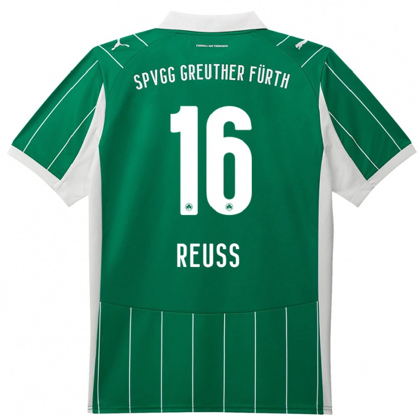 Danxen Dětské Jonah Reuß #16 Zelená Bílá Daleko Hráčské Dresy 2025/26 Dres