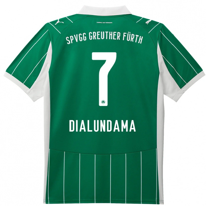 Danxen Dětské Emmanuel Dialundama #7 Zelená Bílá Daleko Hráčské Dresy 2025/26 Dres