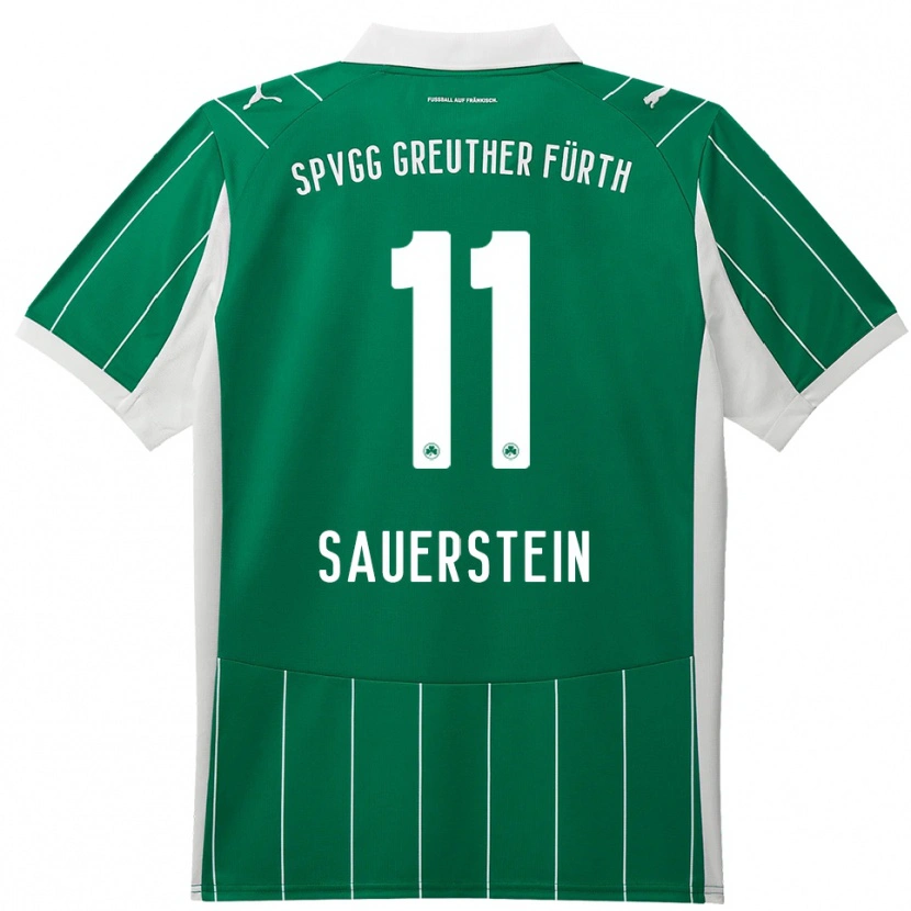 Danxen Dětské Toni Sauerstein #11 Zelená Bílá Daleko Hráčské Dresy 2025/26 Dres