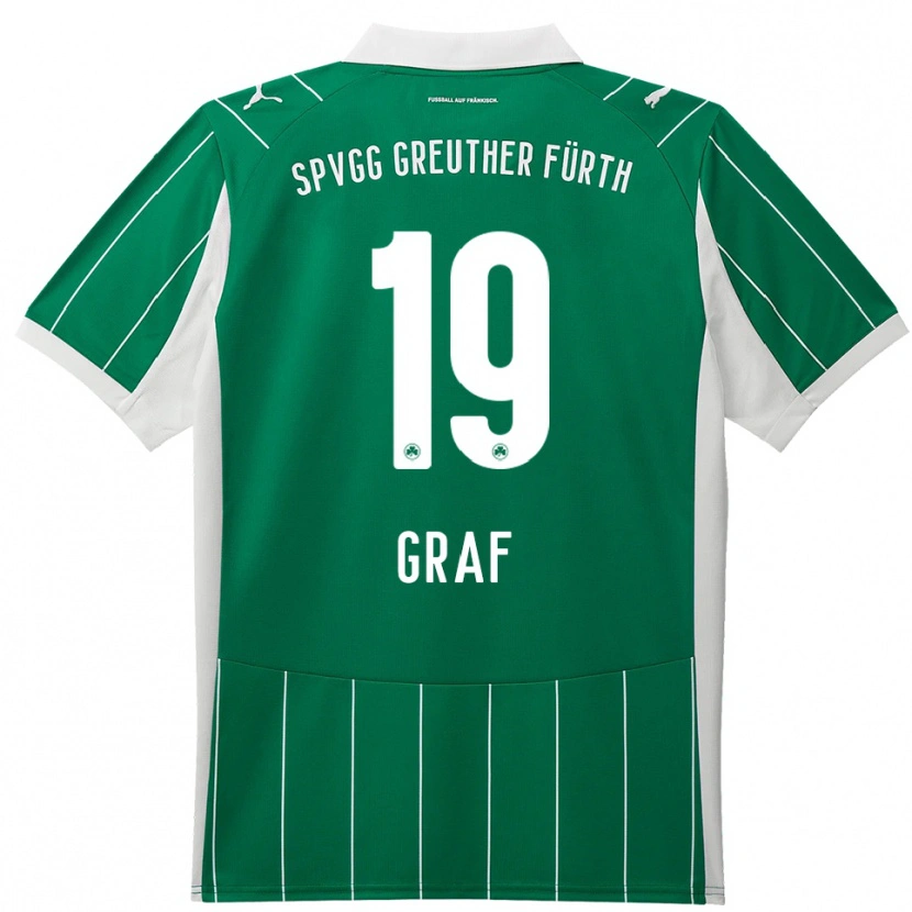 Danxen Dětské Fabian Graf #19 Zelená Bílá Daleko Hráčské Dresy 2025/26 Dres