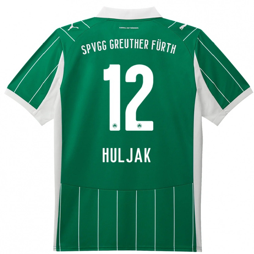 Danxen Dětské Dominik Huljak #12 Zelená Bílá Daleko Hráčské Dresy 2025/26 Dres