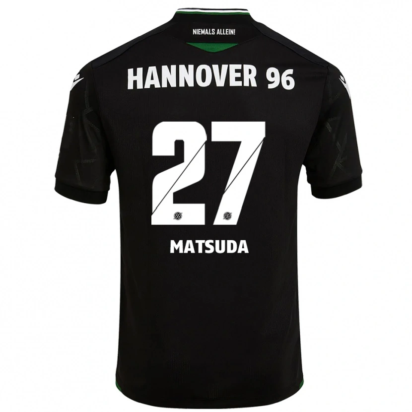 Danxen Dětské Hayate Matsuda #27 Černá Zelená Daleko Hráčské Dresy 2025/26 Dres