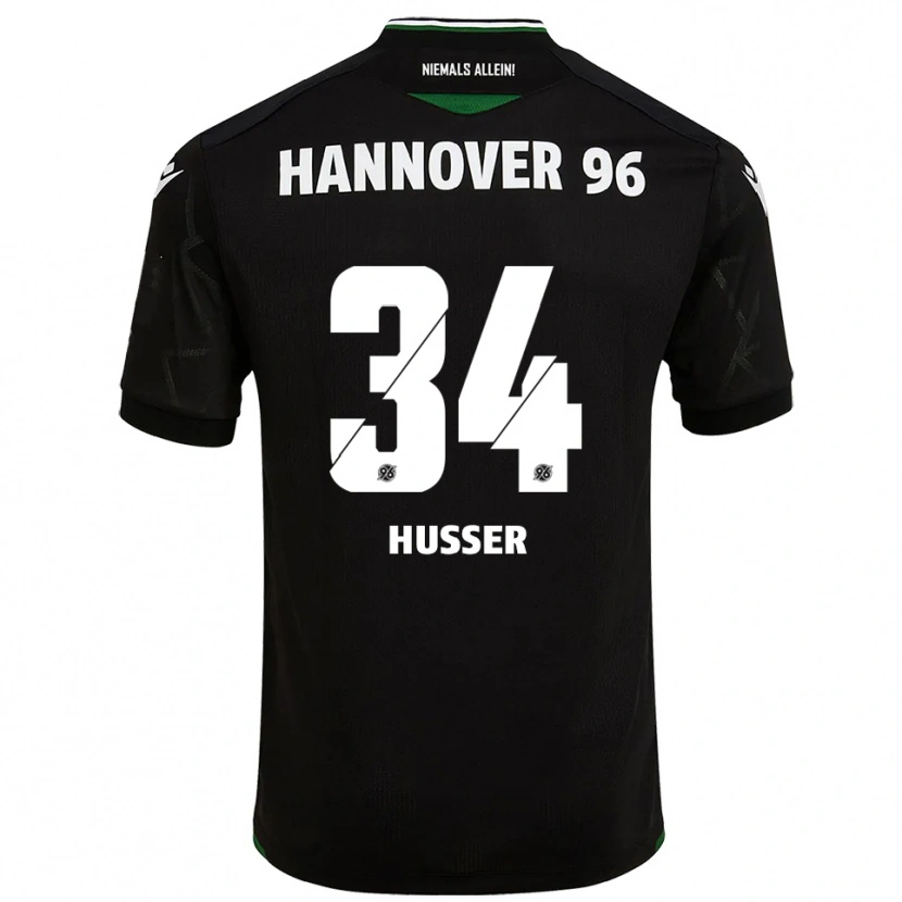 Danxen Dětské Denis Husser #34 Černá Zelená Daleko Hráčské Dresy 2025/26 Dres