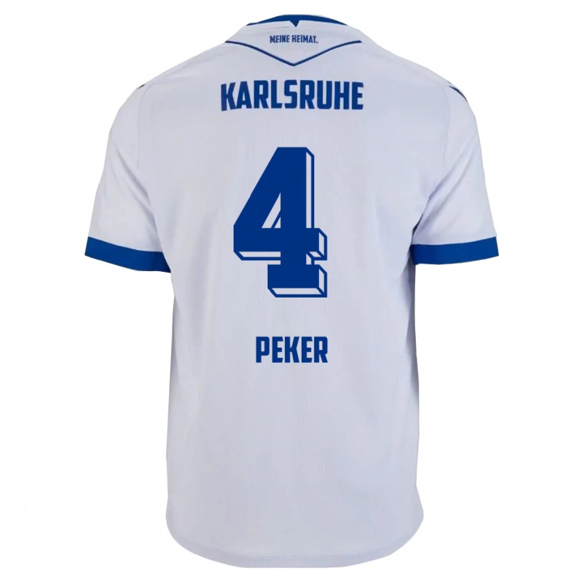 Danxen Dětské Berat Peker #4 Bílá Modrá Daleko Hráčské Dresy 2025/26 Dres