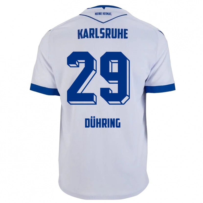 Danxen Dětské Niclas Dühring #29 Bílá Modrá Daleko Hráčské Dresy 2025/26 Dres