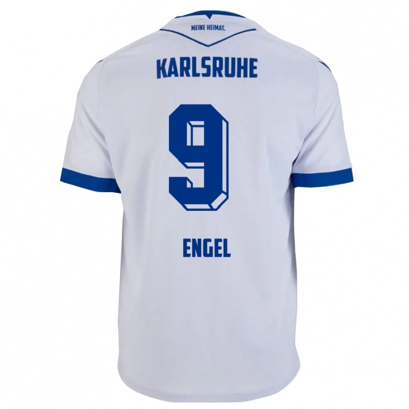 Danxen Dětské Nico Engel #9 Bílá Modrá Daleko Hráčské Dresy 2025/26 Dres