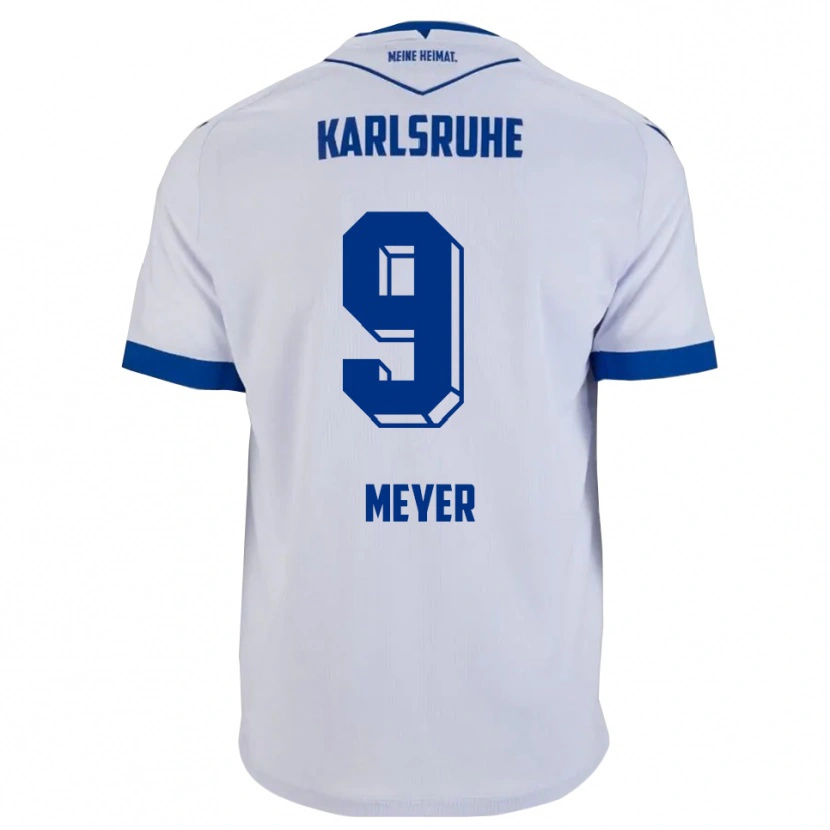Danxen Dětské John Meyer #9 Bílá Modrá Daleko Hráčské Dresy 2025/26 Dres