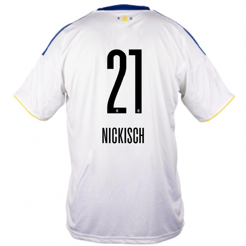 Danxen Dětské Jonas Nickisch #21 Bílá Modrá Žlutá Daleko Hráčské Dresy 2025/26 Dres
