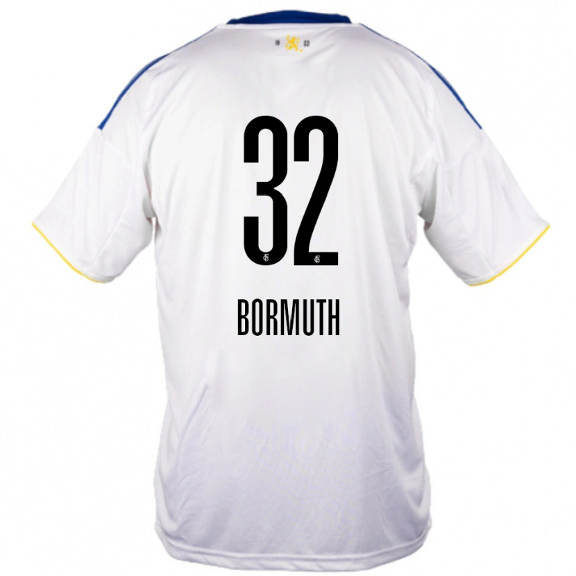 Danxen Dětské Robin Bormuth #32 Bílá Modrá Žlutá Daleko Hráčské Dresy 2025/26 Dres