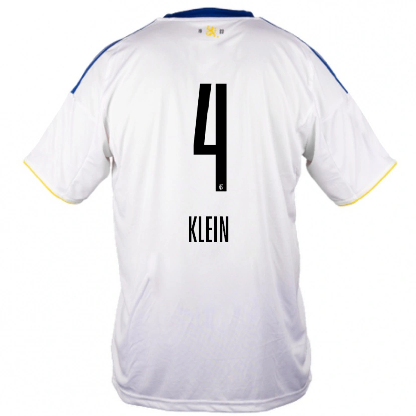 Danxen Dětské Jennifer Klein #4 Bílá Modrá Žlutá Daleko Hráčské Dresy 2025/26 Dres
