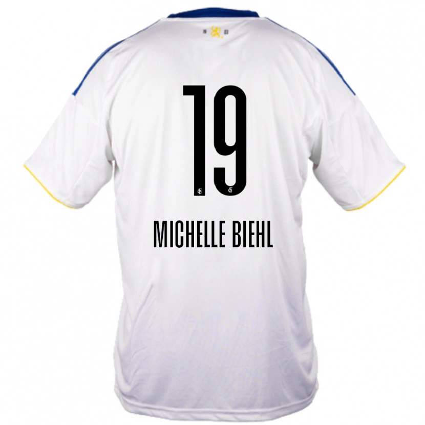 Danxen Dětské Leonie Michelle Biehl #19 Bílá Modrá Žlutá Daleko Hráčské Dresy 2025/26 Dres