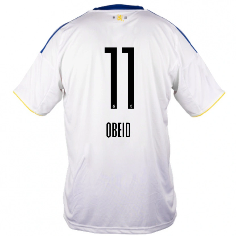 Danxen Dětské Bibars Obeid #11 Bílá Modrá Žlutá Daleko Hráčské Dresy 2025/26 Dres