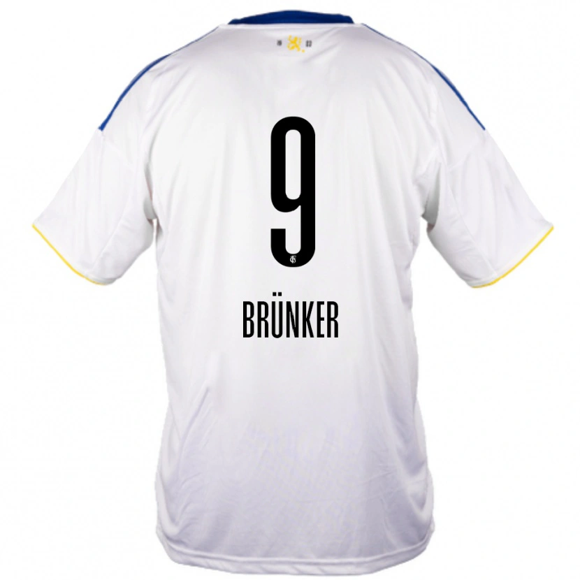 Danxen Dětské Kai Brünker #9 Bílá Modrá Žlutá Daleko Hráčské Dresy 2025/26 Dres