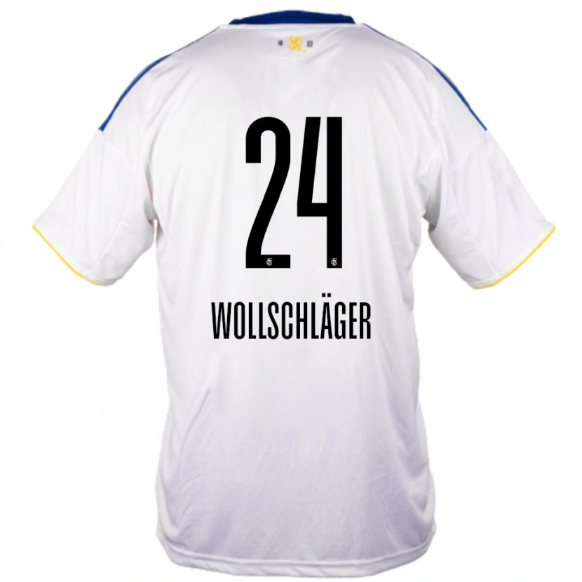 Danxen Dětské Luca Wollschläger #24 Bílá Modrá Žlutá Daleko Hráčské Dresy 2025/26 Dres