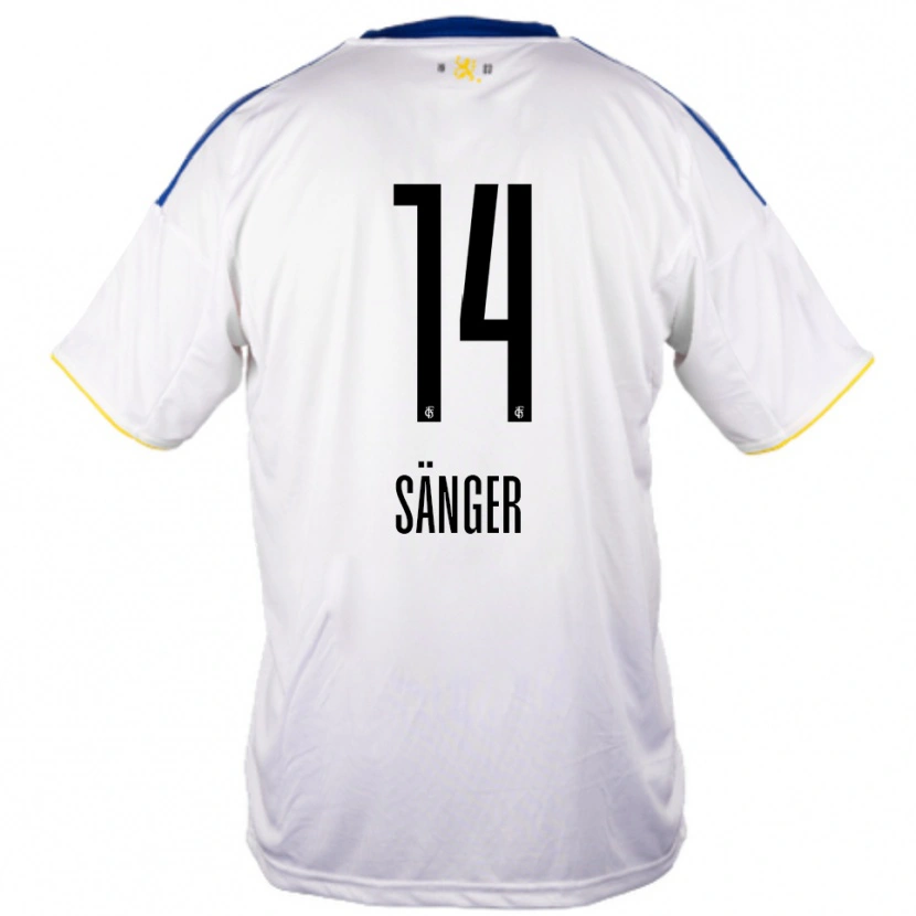 Danxen Dětské Aaron Sänger #14 Bílá Modrá Žlutá Daleko Hráčské Dresy 2025/26 Dres