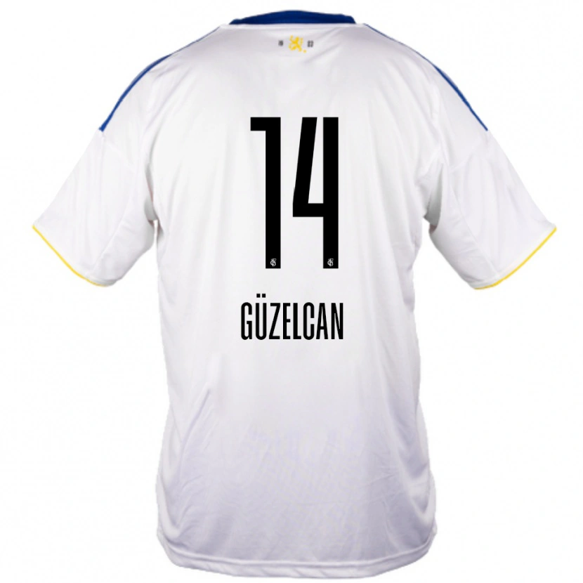 Danxen Dětské Devin Güzelcan #14 Bílá Modrá Žlutá Daleko Hráčské Dresy 2025/26 Dres
