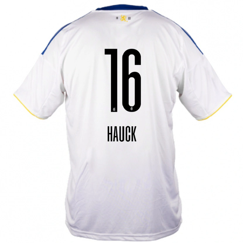 Danxen Dětské Kristin Hauck #16 Bílá Modrá Žlutá Daleko Hráčské Dresy 2025/26 Dres