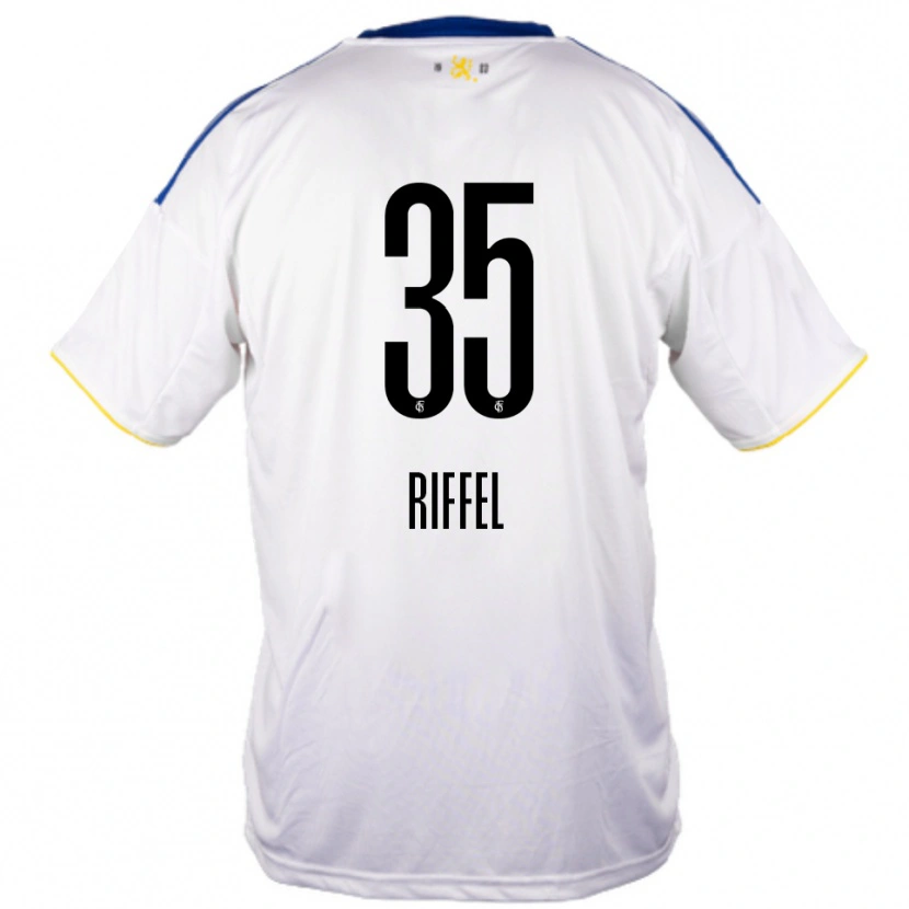 Danxen Dětské Kim Riffel #35 Bílá Modrá Žlutá Daleko Hráčské Dresy 2025/26 Dres