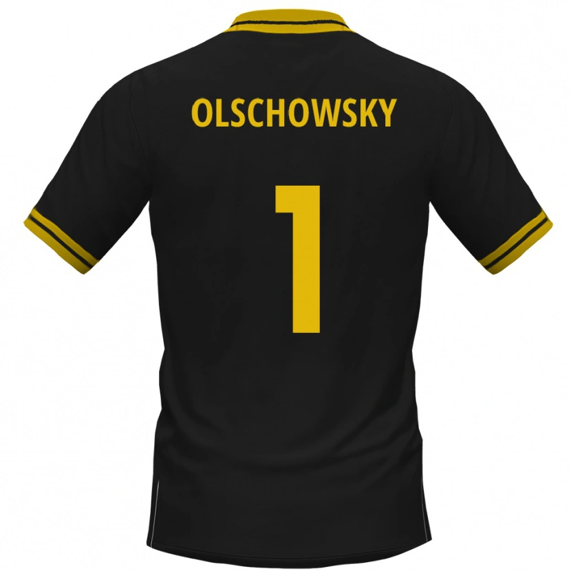 Danxen Dětské Jan Olschowsky #1 Černá Žlutá Daleko Hráčské Dresy 2025/26 Dres