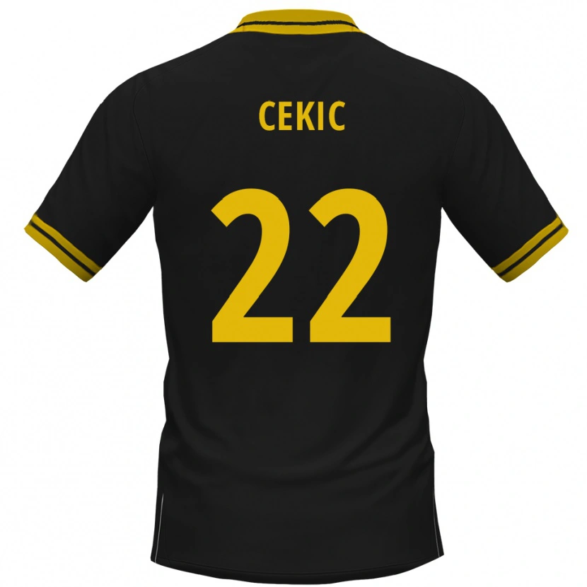 Danxen Dětské Adnan Cekic #22 Černá Žlutá Daleko Hráčské Dresy 2025/26 Dres