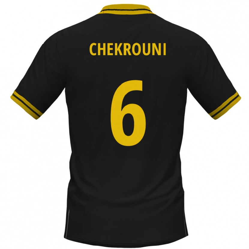 Danxen Dětské Salim Chekrouni #6 Černá Žlutá Daleko Hráčské Dresy 2025/26 Dres
