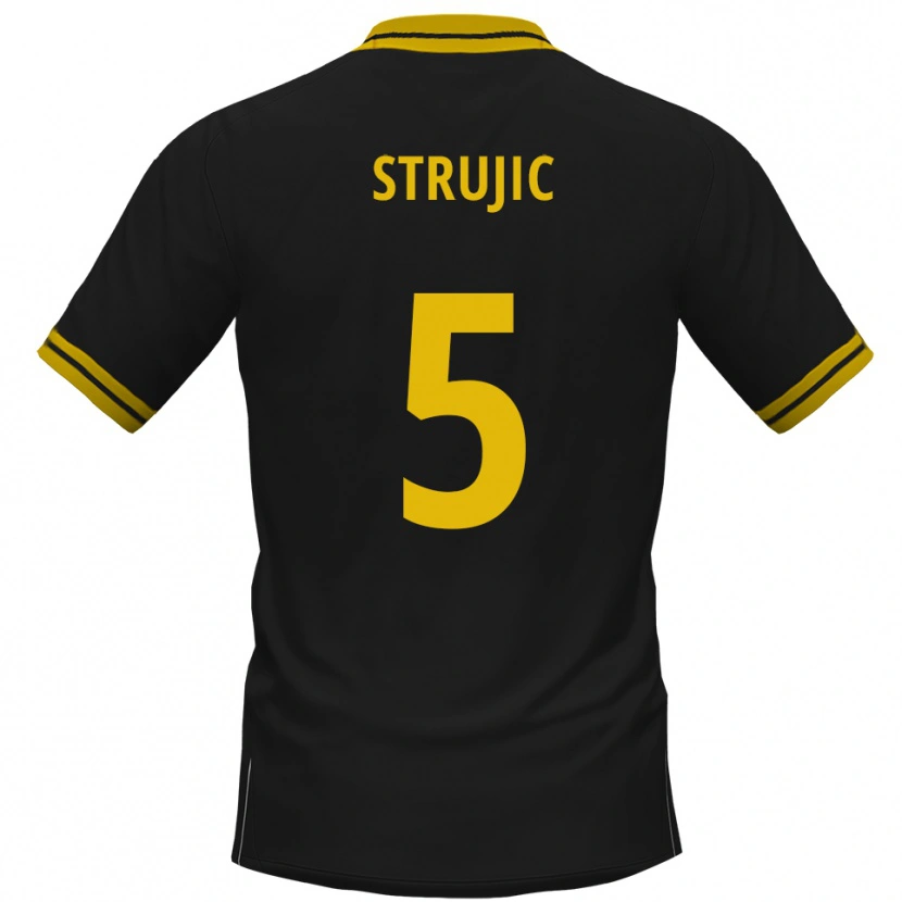 Danxen Dětské Sasa Strujic #5 Černá Žlutá Daleko Hráčské Dresy 2025/26 Dres