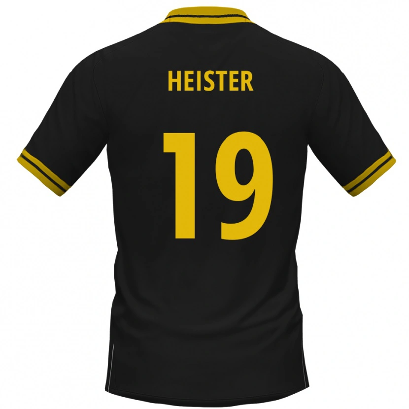 Danxen Dětské Florian Heister #19 Černá Žlutá Daleko Hráčské Dresy 2025/26 Dres