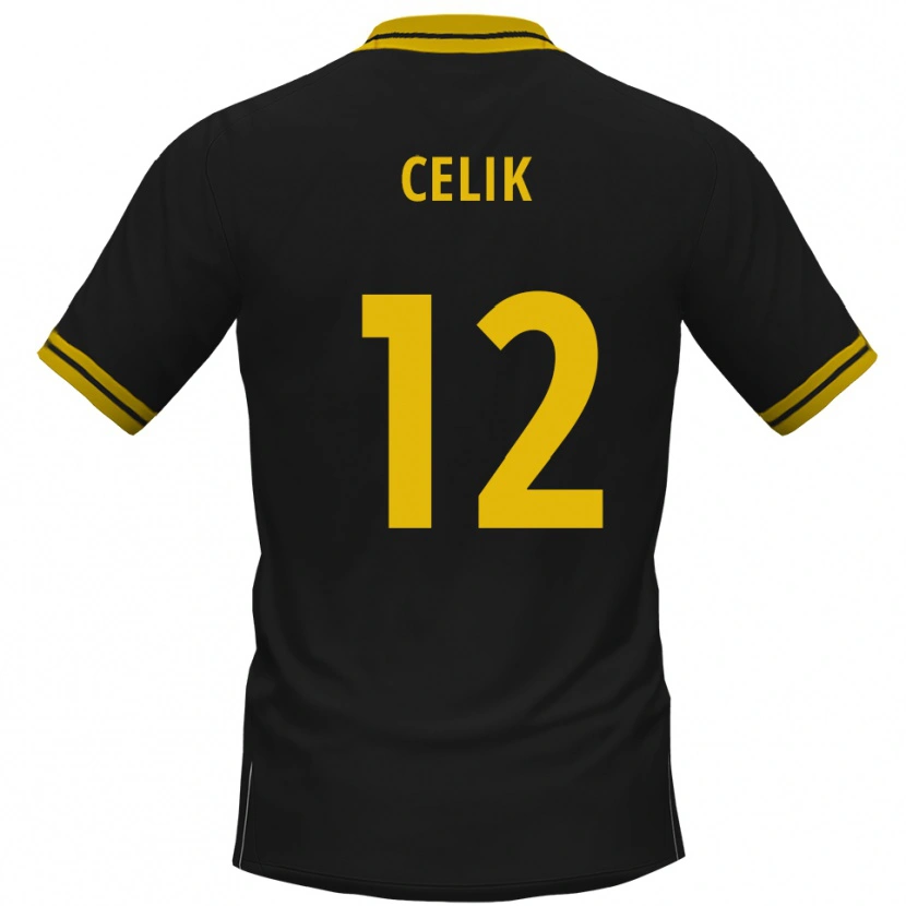 Danxen Dětské Haci Celik #12 Černá Žlutá Daleko Hráčské Dresy 2025/26 Dres